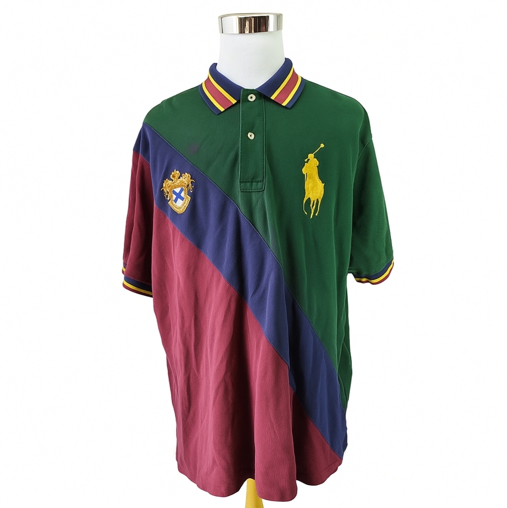 Polo Ralph Lauren 2xb Multicolor Polo Shirt with Crest Sign Big Pony Logo